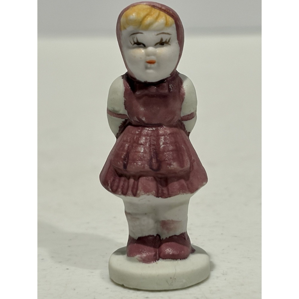 Vintage Japan Chalkware Girl Figurines Pair Mid Century Nursery Sisters - Picture 4 of 11